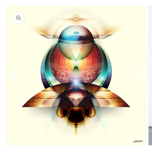 Imaginary Foundation Stars Tree Universe T-shirt Beige Black Psychedelic - Picture 7 of 7